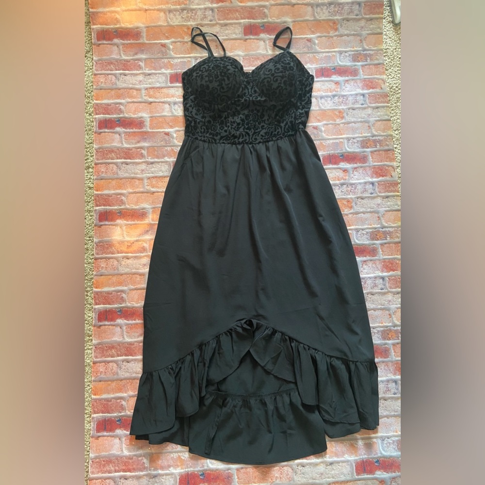 Black high low dress, size small
